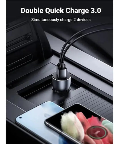 Cargador Auto Doble Puerto Usb Carga Rapida 3,0 36w Ugreen Azul