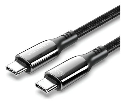 Cable Usb-c A Usb-c 100w 5a Carga Y Datos 2m Negro Vention