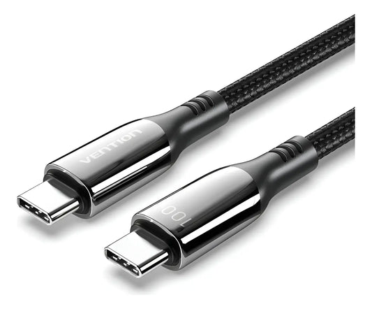 Cable Usb-c A Usb-c 100w 5a Carga Y Datos 2m Negro Vention