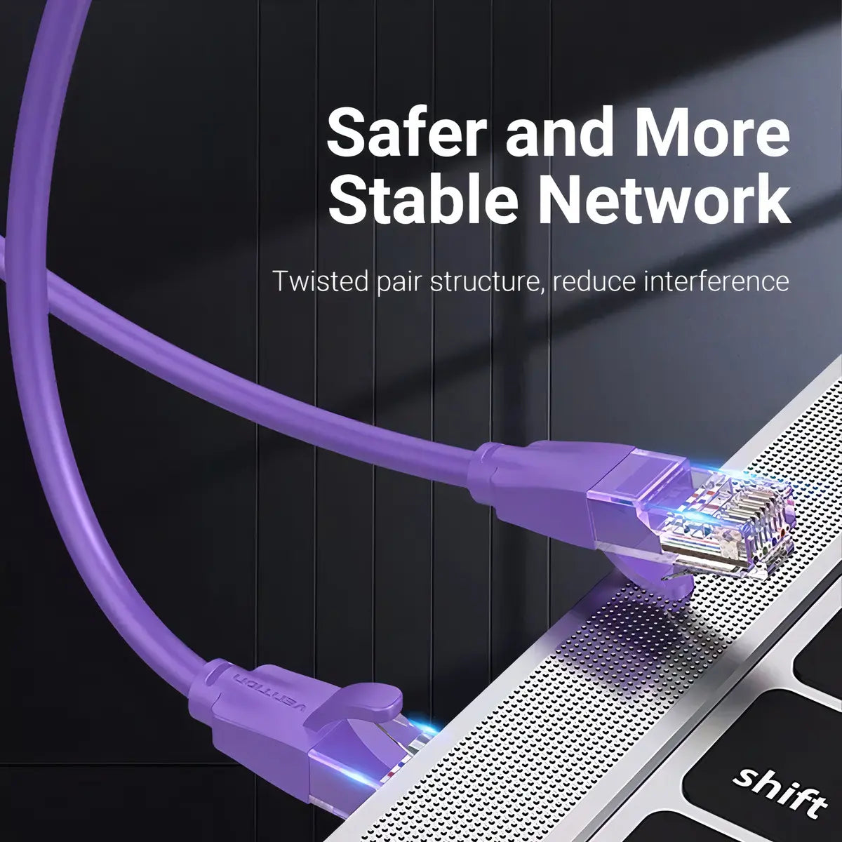 Cable De Red Cat6 Patch Cord Utp Rj45 2m Violeta Vention