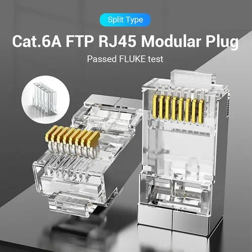 Ficha Red Plug Rj45 Cat6a Modular Ftp X10 Vention