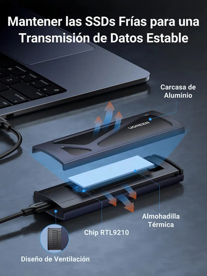 Carry Disk Usb 3,2 Gen2 M,2 Nvme Ssd 10gbps Ugreen Negro