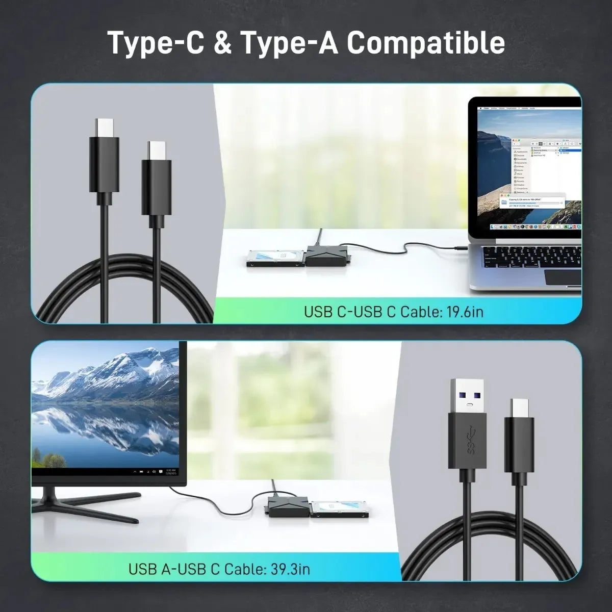 Docking Station Doble Bahia Usb 3,2 Sata 2,5 / 3,5 Belcheri