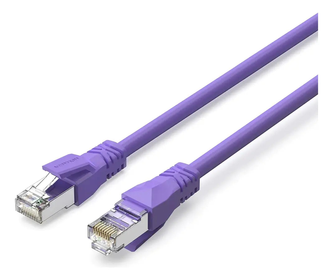 Cable De Red Cat6a Rj45 Sftp 10gbps 30cm Violeta Vention