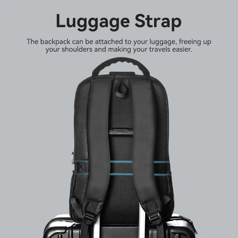 Mochila Porta Notebook 15,6 Candado Resistente Agua Vention Negro Liso