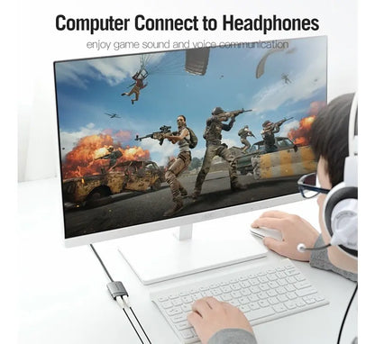 Adaptador Tarjeta Sonido Externa Usb Auricular Mic Vention