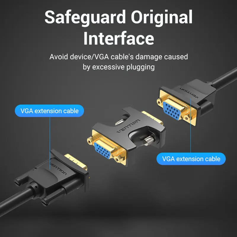 Adaptador Union Vga Extensor Macho A Hembra Ficha Vention
