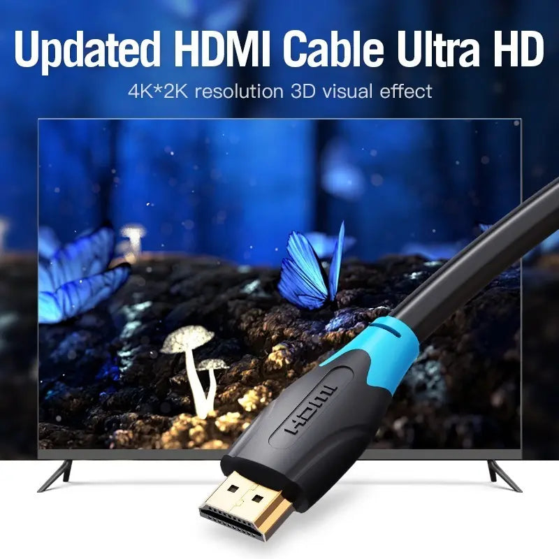 Cable Hdmi 2,0 3d Arc 1080 Certif 4k 75cm 18 Gbps Vention