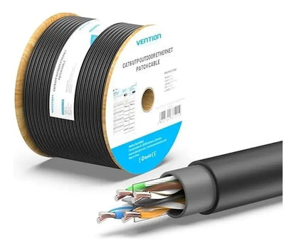 Cable De Red Cat6 305m Int/ext 100% Cobre Utp Negro Vention