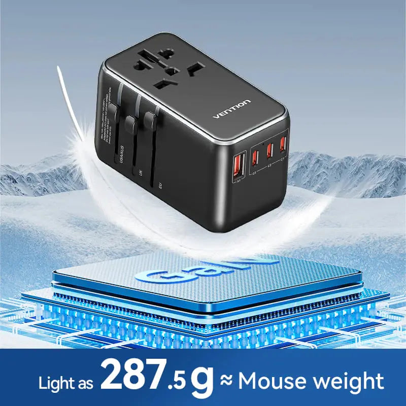Cargador Pared Universal Usb Celular Pc 120w Bivolt Vention Negro