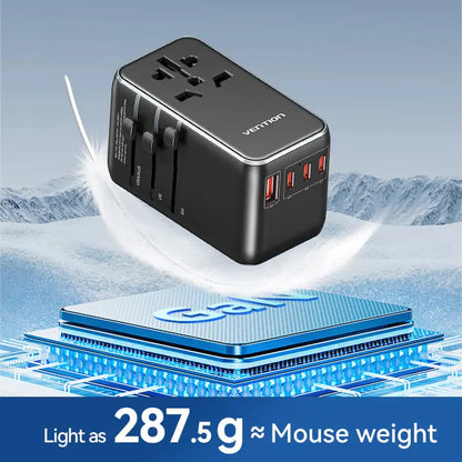 Cargador Pared Universal Usb Celular Pc 120w Bivolt Vention Negro