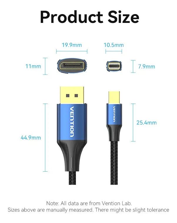 Cable Mini Display Port A Display Port 8k 4k Hd 2m Vention Negro
