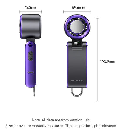 Ventilador Portátil Con Refrigeracion Plegable Usb C Vention Blanco