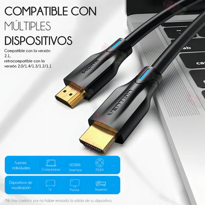 Cable Hdmi 2,1 Premium 8k Earc 120hz 48gbps 5 Metros Vention