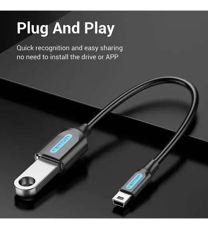 Cable Adaptador Usb Mini-b A Usb 2,0 Hembra 0,15 M Vention Negro