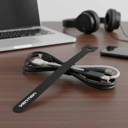 Tira Organizadora De Cables Nylon Autoadhesivo 15cm Vention Negro