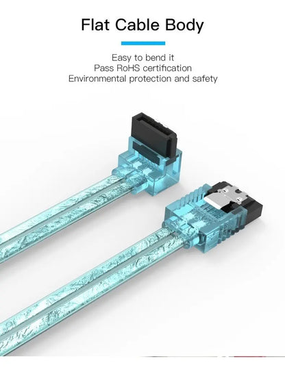 Cable Sata Sata 3,0 Datos Disco Duro Traba Metalica Vention Azul