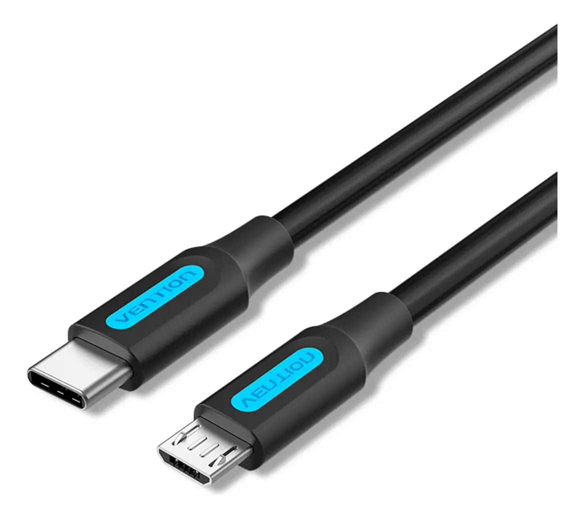 Cable Usb C 2,0 Macho A Micro-b Macho 2a 1 Mts Negro Vention