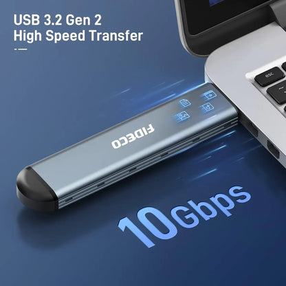 Carry Disk Case M2 Ssd Nvme Sata Dual Usb C Usb 3,2 Fideco Gris