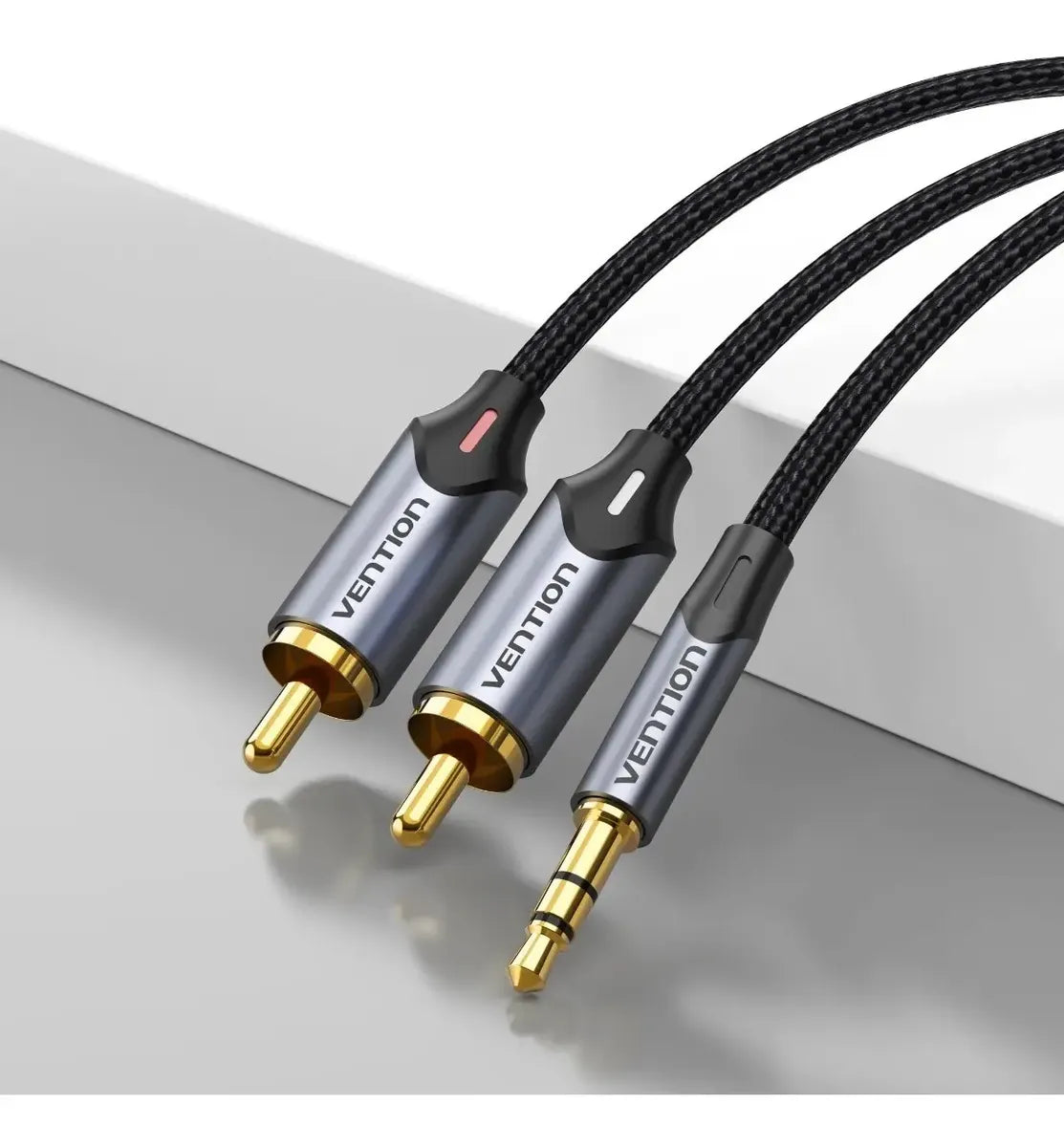 Cable Trenzado Adaptador De Aux 3,5mm A 2 Rca 3m Vention