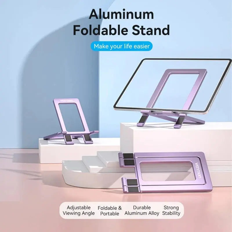 Soporte Para Celular Y Tablet Aluminio Plegable Azul Vention