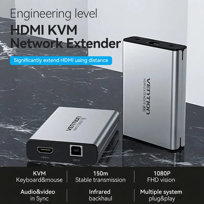 Extensor Hdmi Rj45 Red Ir Usb Soporta 150m Hd@60hz Vention