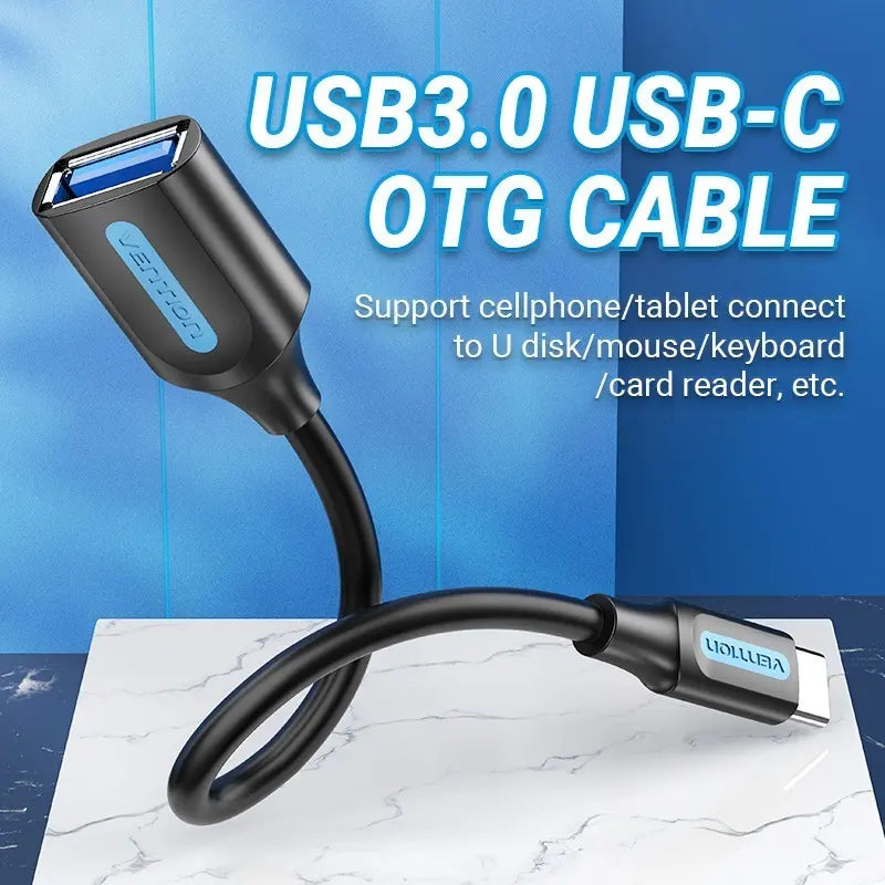 Cable Adaptador Usb 3,1 Macho A Usb Hembra 0,15 M Vention Negro