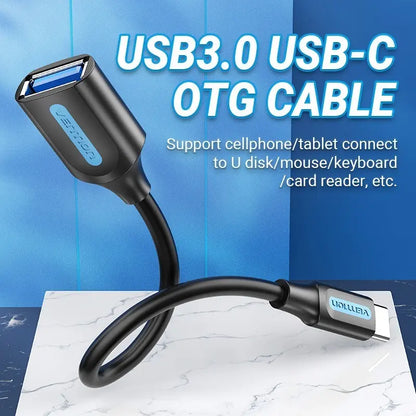 Cable Adaptador Usb 3,1 Macho A Usb Hembra 0,15 M Vention Negro