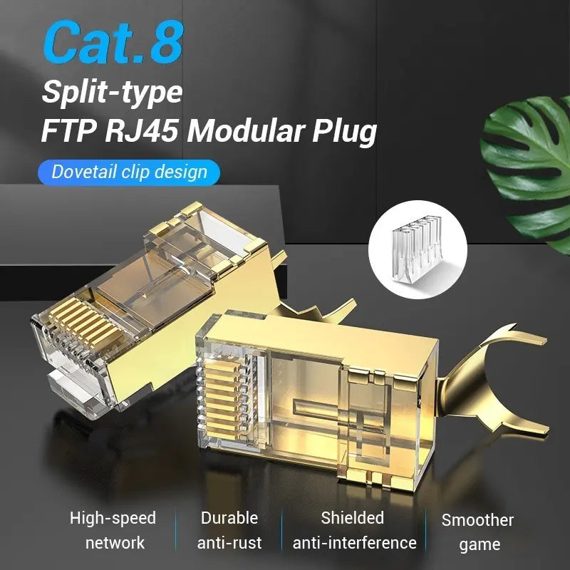 Ficha De Red Rj45 Cat,8 Ftp Vention Pack X10