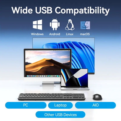 Mouse Optico Vention Inalambrico 10 Metros Usb 1200 Dpi 2,4g Negro