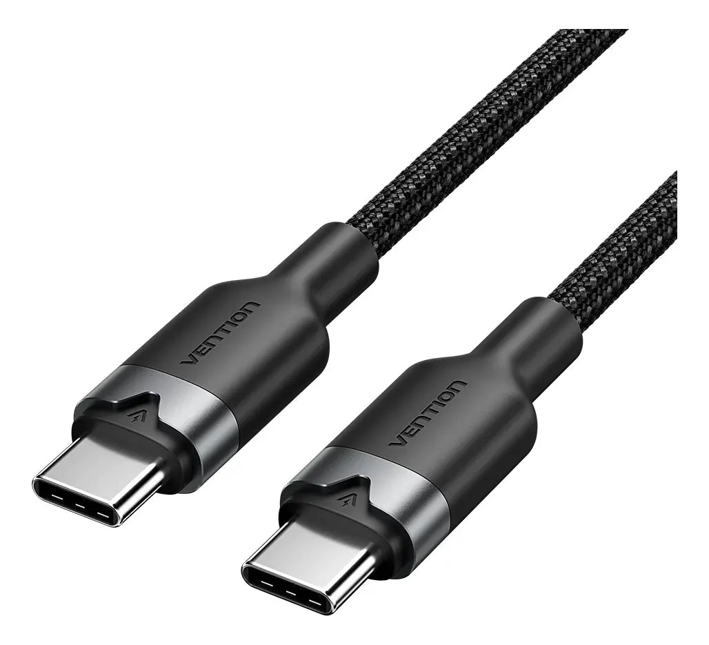 Cable Usb C Trenzado Carga Rapida Vention 60w 3a 1 Metro Negro