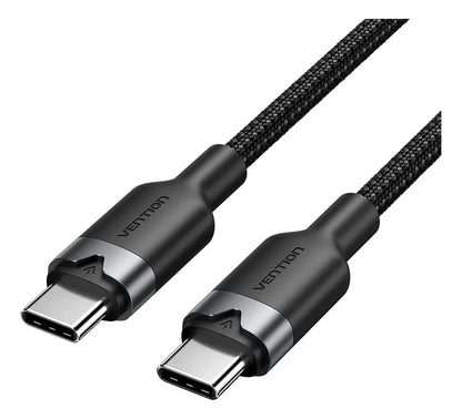 Cable Usb C Trenzado Carga Rapida Vention 60w 3a 1 Metro Negro