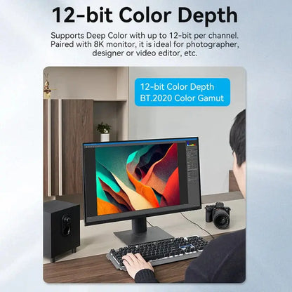 Cable Hdmi 2,1 Fibra Optica 8k 60hz 20 Mt 48gb Alumi Vention