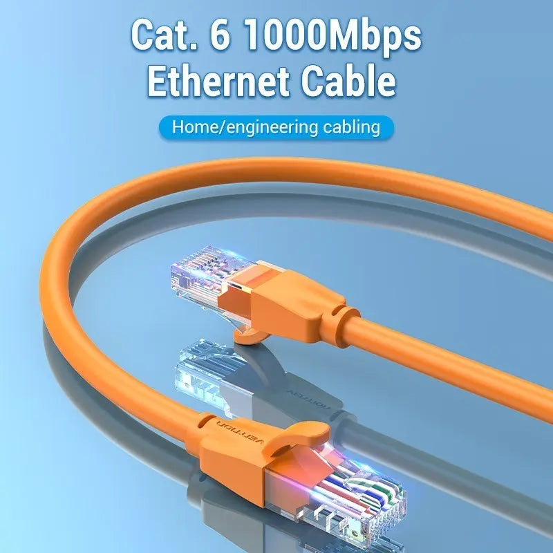 Cable De Red Cat6 Patch Cord Utp Rj45 2 M Naranja Vention