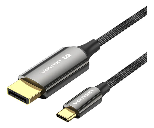 Cable Usb C A Display Port 1,4 Bidirecciona 8k 4k 1m Vention Negro