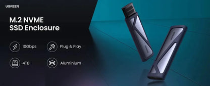 Carry Disk M,2 B-key Sata Ssd + Cable Usb-c 3,1 Gen 2 Ugreen Negro