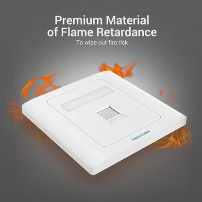 Faceplate Premium Frente 1 Puerto Tapa Bastidor Rj45 Vention Blanco