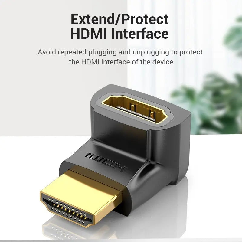 Adaptador Hdmi Macho A Hdmi Hembra Codo 270° 4k Hd Vention