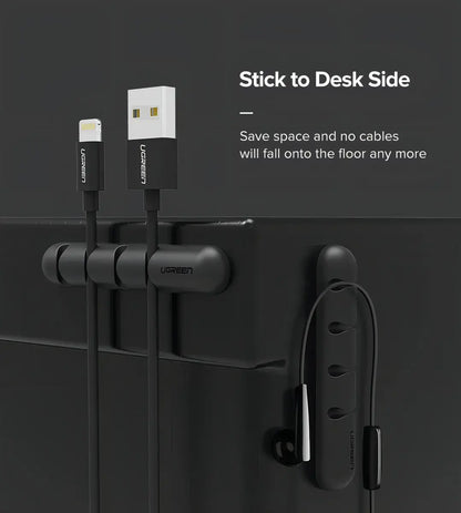 Organizador De 7 Cables Escritorio Con Adhesivo 3m Ugreen Negro