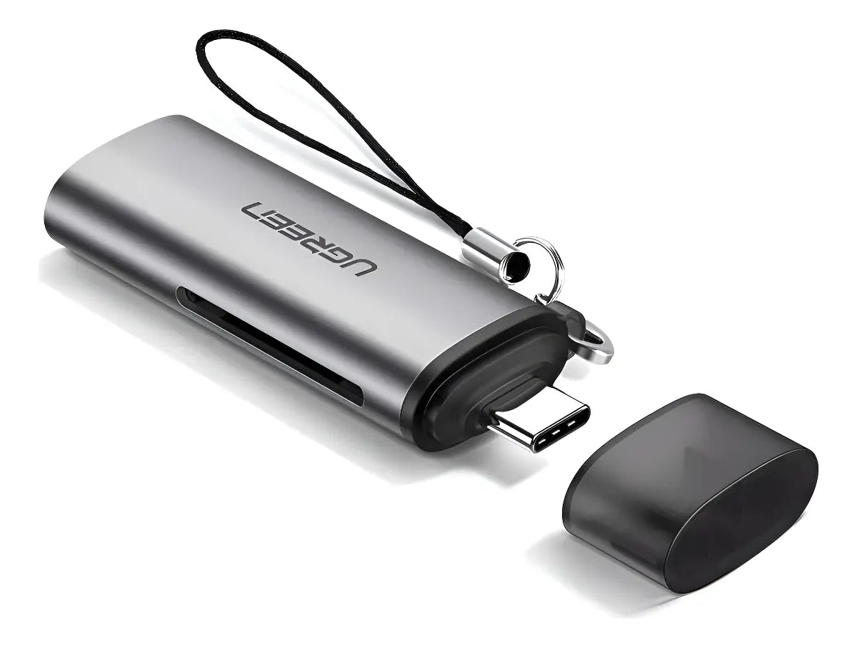 Lector De Tarjetas Usb C Para Celulares Y Notebook Ugreen Gris