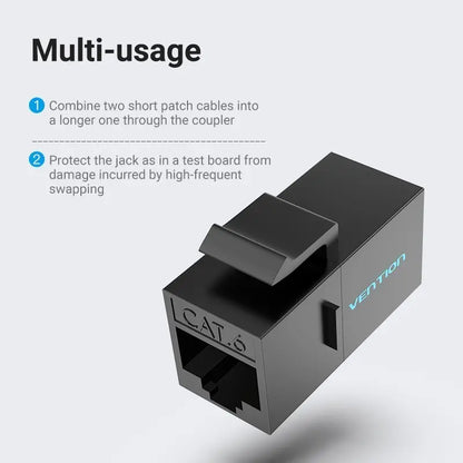 Adaptador Union Ficha Cat6 Utp Rj45 Hembra Pack X5 Vention
