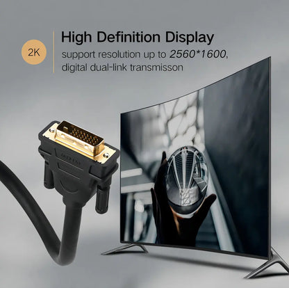 Cable Dvi 24+1 Bidireccional Macho A Macho Negro 2m Ugreen