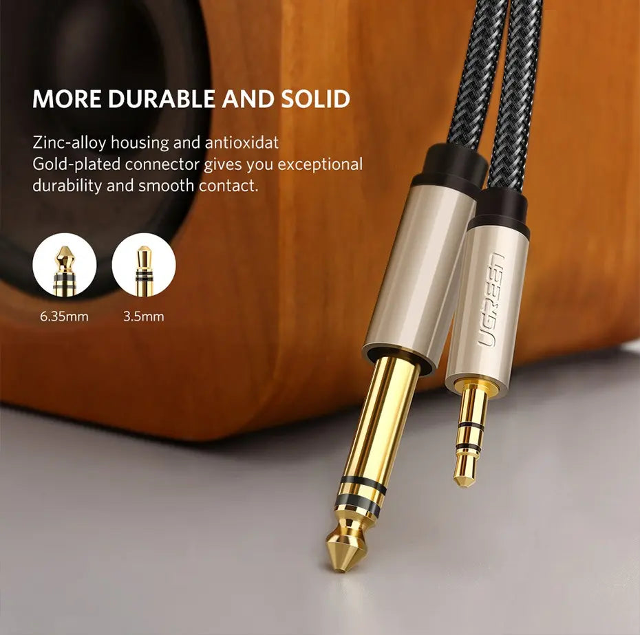 Cable De Audio Stereo Aux 3,5 A 6,5 Macho Gris 1m Ugreen