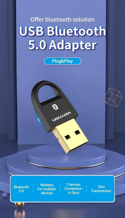 Adaptador Emisor Receptor Bluetooth 5,0 Usb Dongle Vention