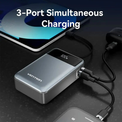 Cargador Portatil Power Bank Usb C 20000mah 65w Vention Gris Oscuro