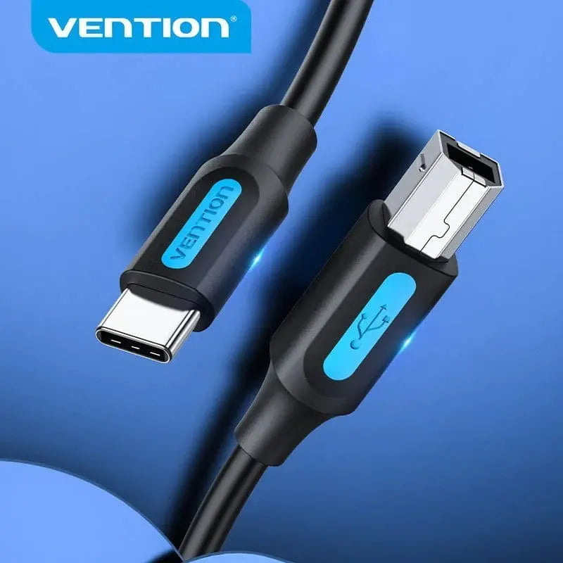 Cable Usb-c 2,0 A Usb-b Para Impresora 1,5 Metro Vention Negro