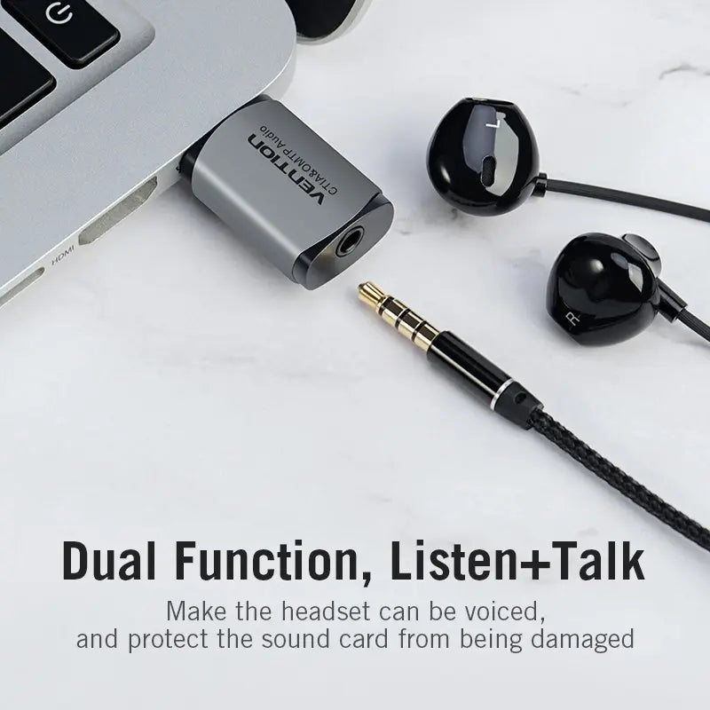 Adaptador De Audio Externo Usb Jack 3,5 Omtp Ctia Vention