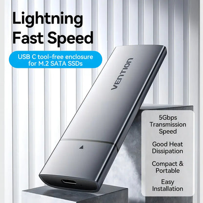 Carry Disk Ssd M2 Ngff Usb-c 3,1 Gen 2 Aluminio Gris Vention