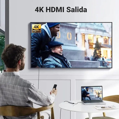 Hub Multipuerto Usb C 5 En 1 Usb 3,0 Hdmi 4k 100w Ugreen Gris Oscuro