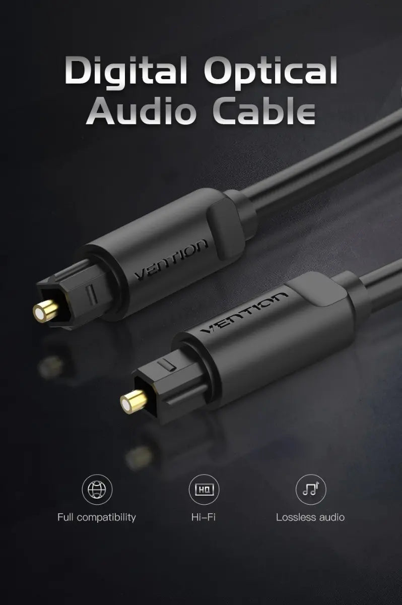 Cable Optico Audio Digital Fibra Plug A Plug 3m Vention